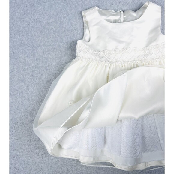 Cinderella Baby Dress 18M White Floral Embroidered Organza Special Occasion Gown - Picture 4 of 14